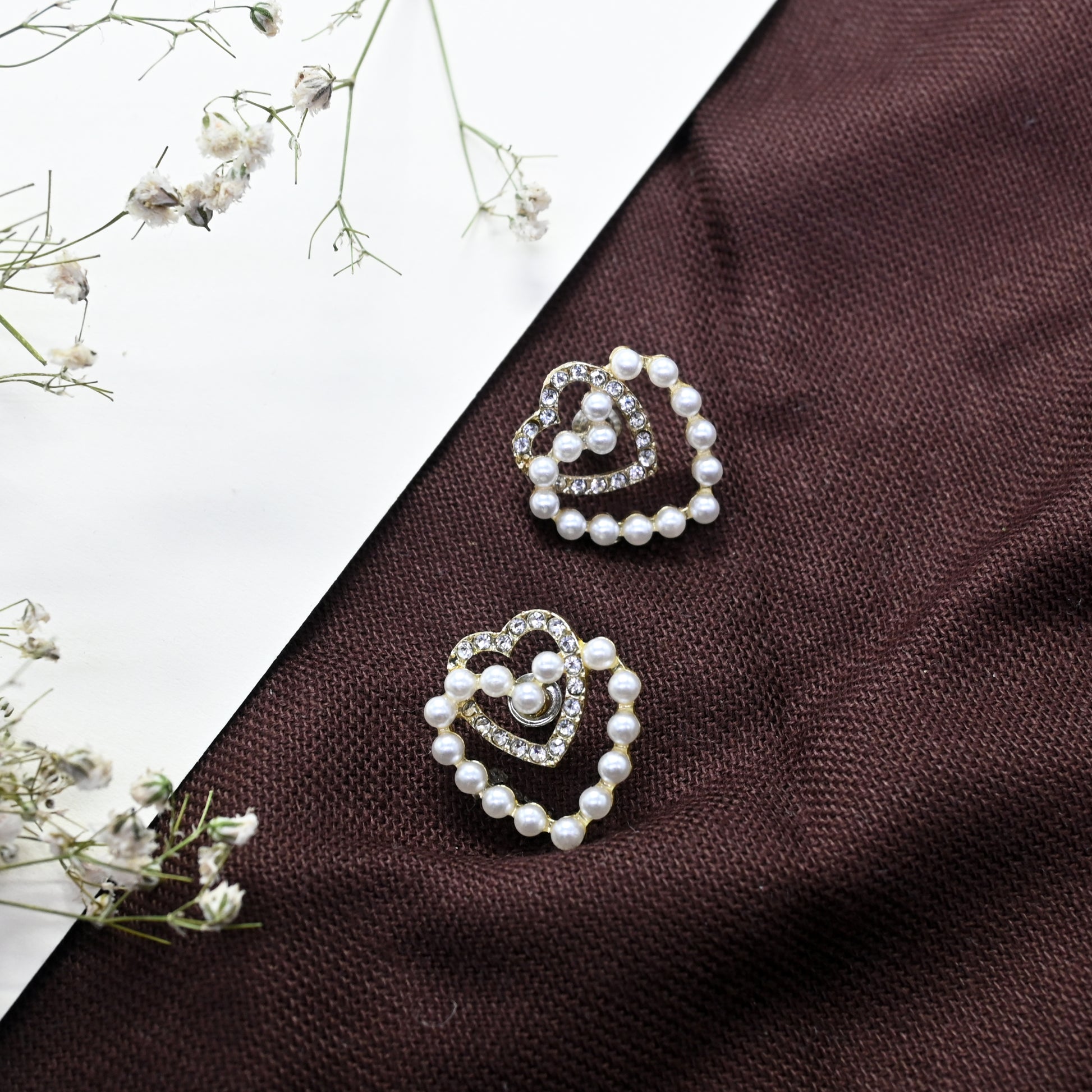 Heart In Heart Stud Earrings