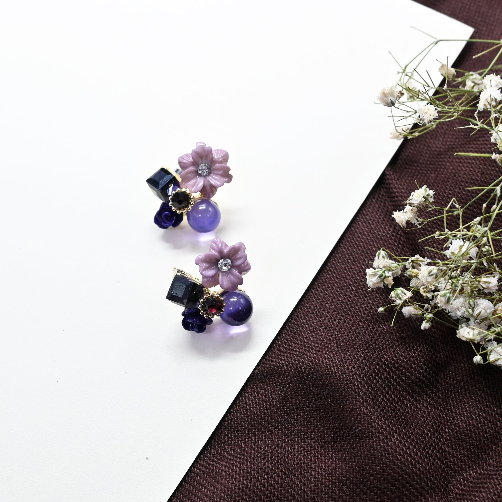 Purple Florette Stud Earrings