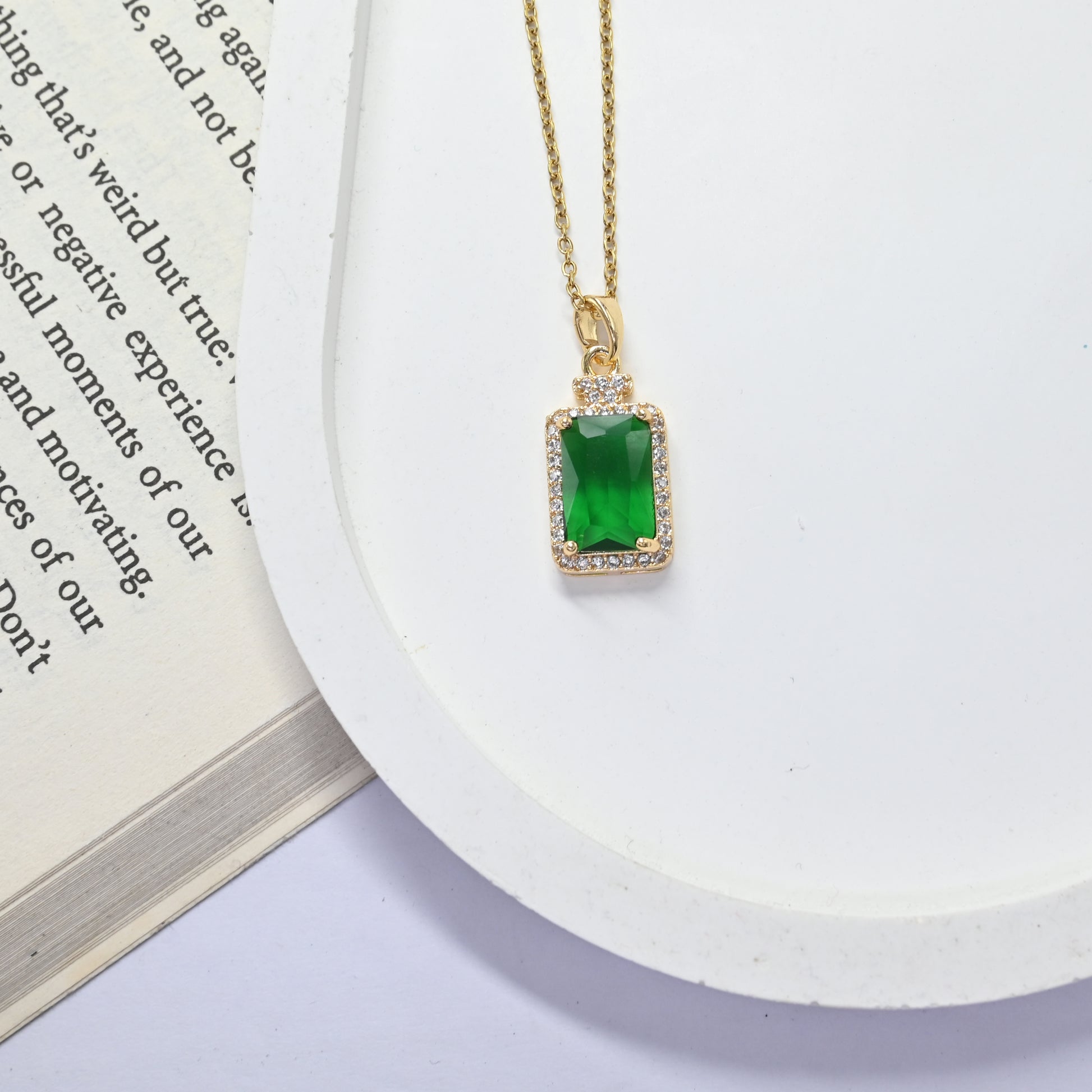Emerald Charm Necklace