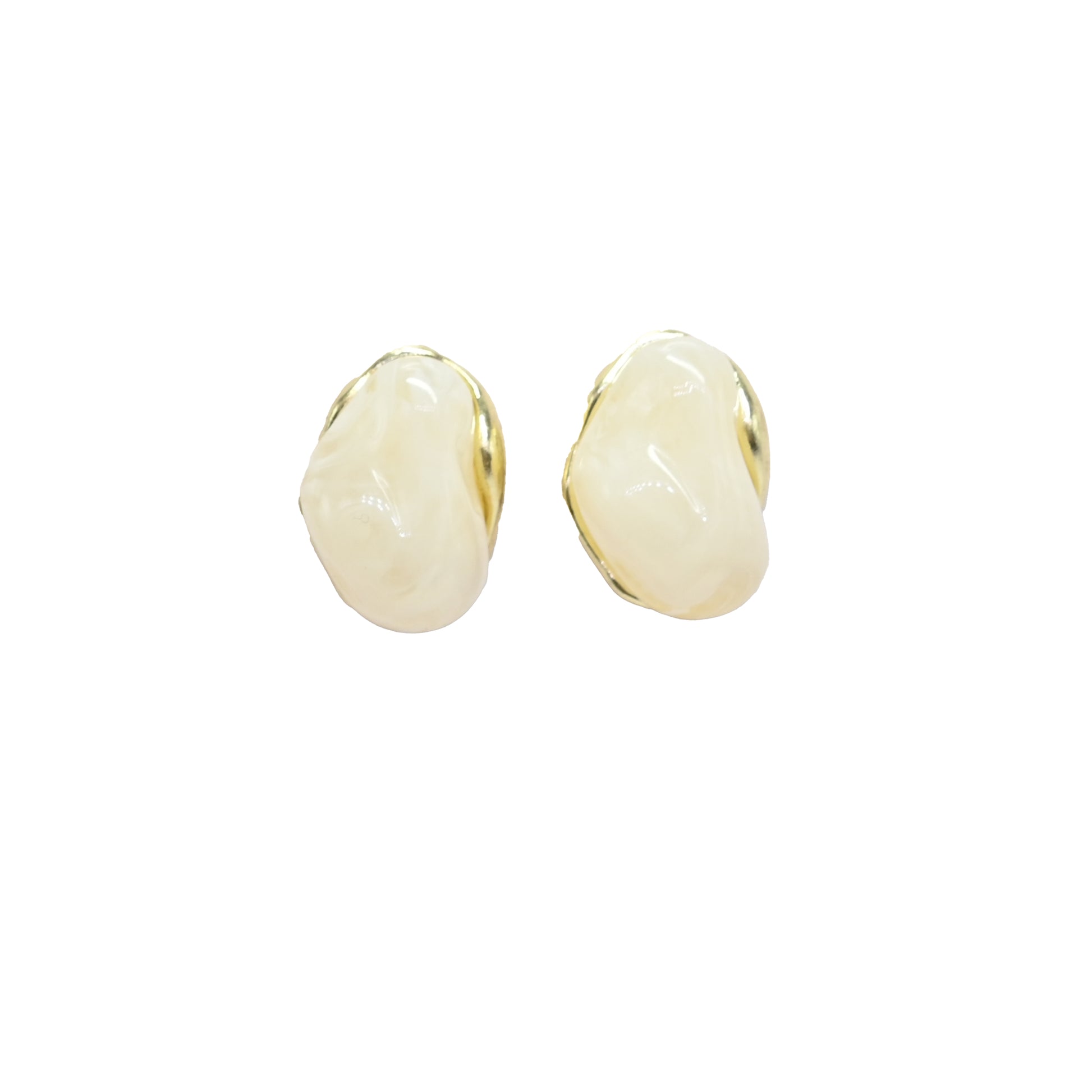 White Drop Stud Earrings