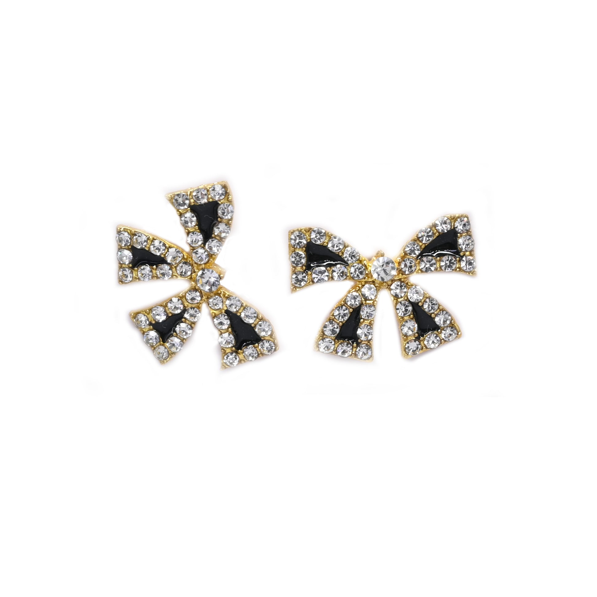 Black Bow Stud Earrings