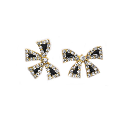 Black Bow Stud Earrings