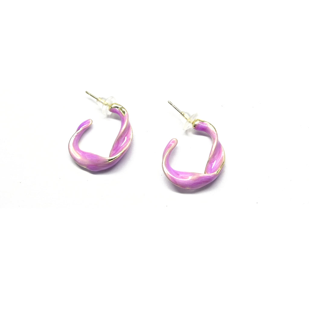 Purple Curve Stud Earrings