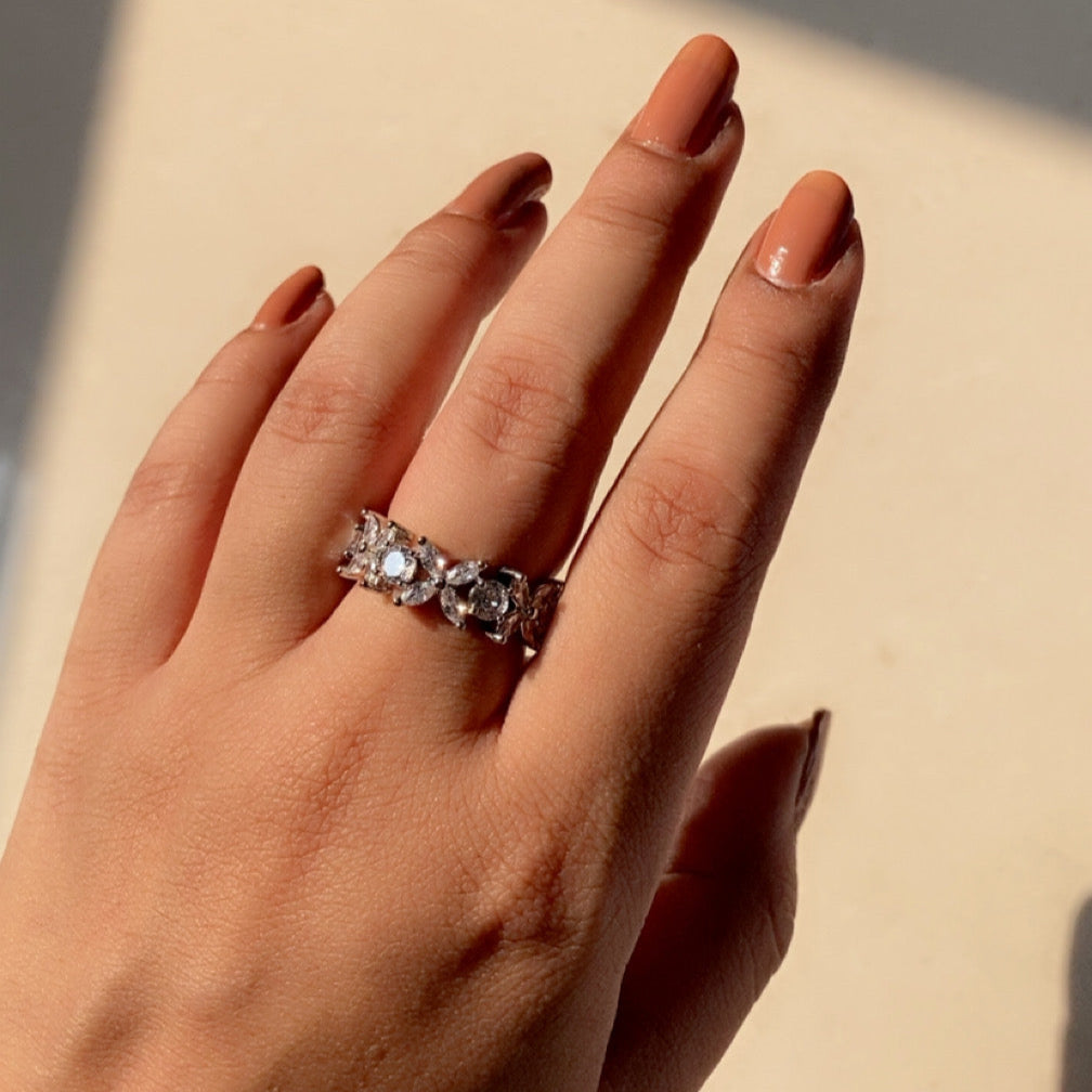 Floral Tiara Band Ring
