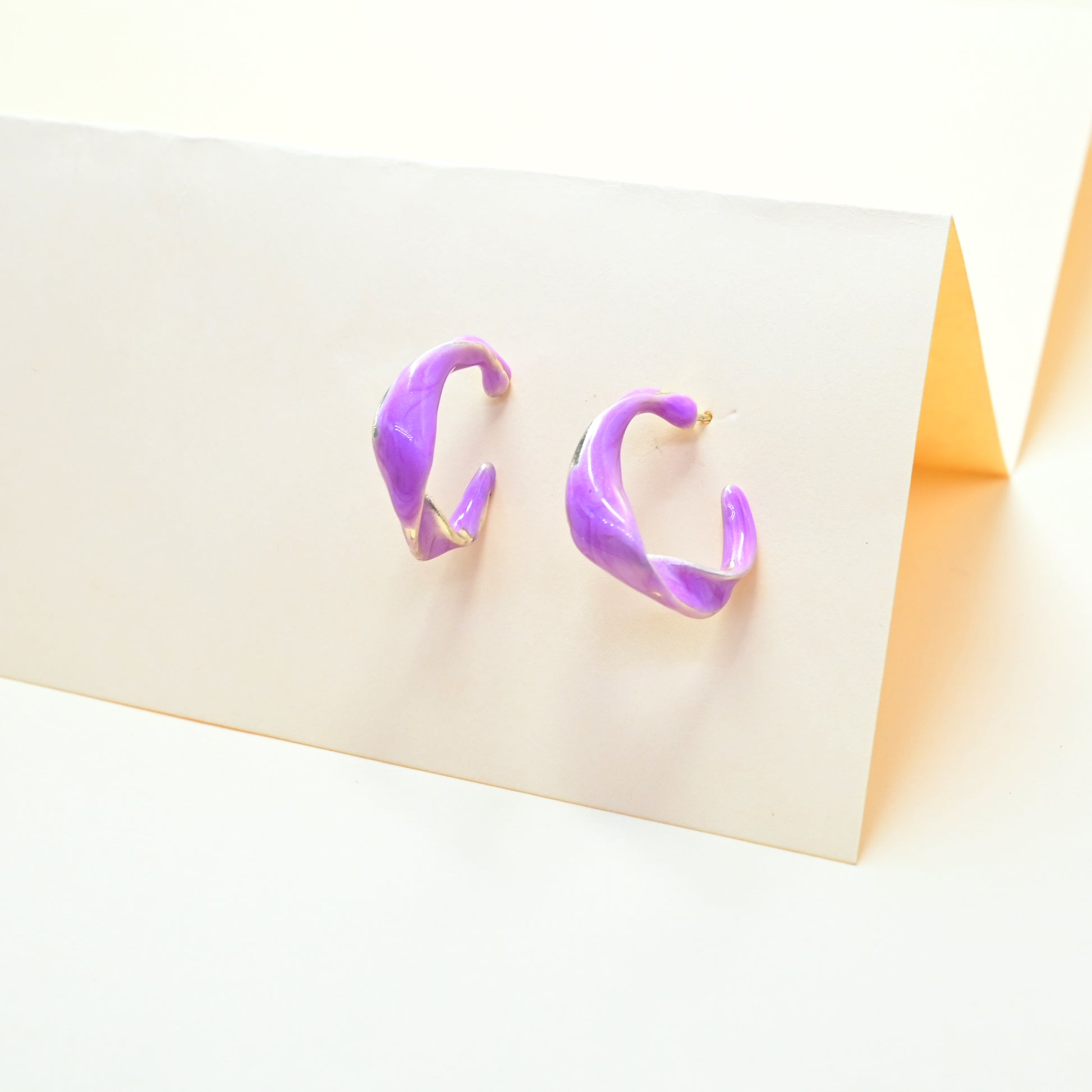 Purple Curve Stud Earrings