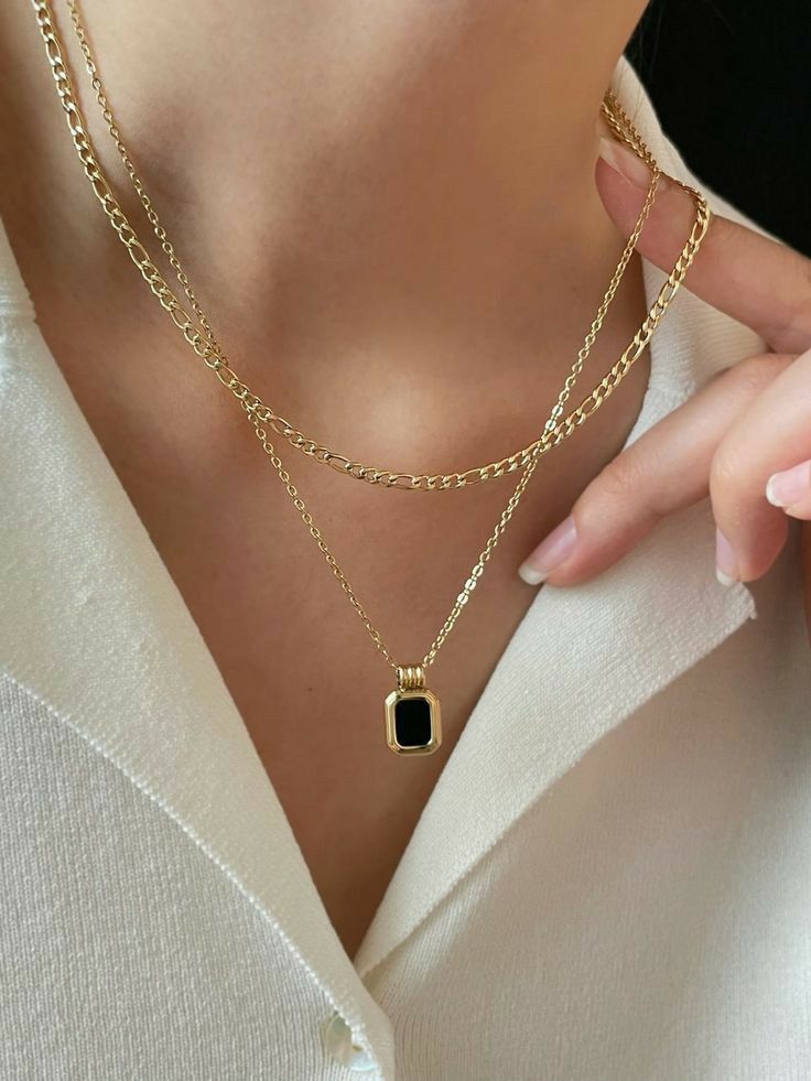Midnight Cube Layered Necklace