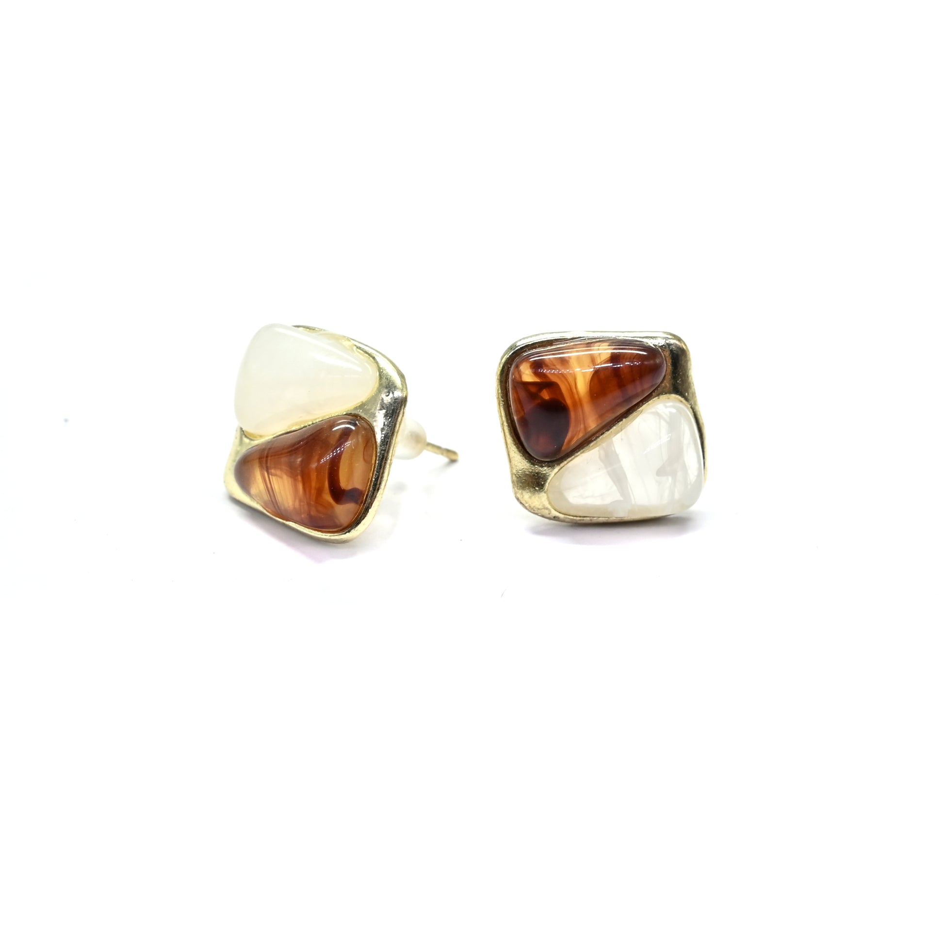 Toffee Twirl Stud Earrings