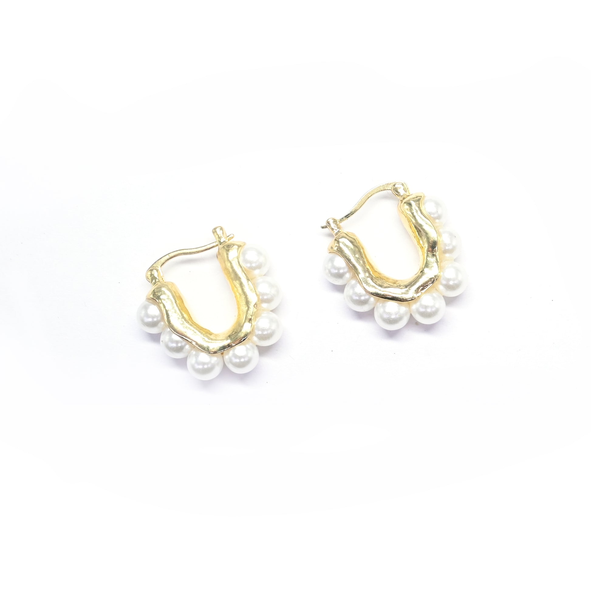 Pearl Loop Hoop Earrings