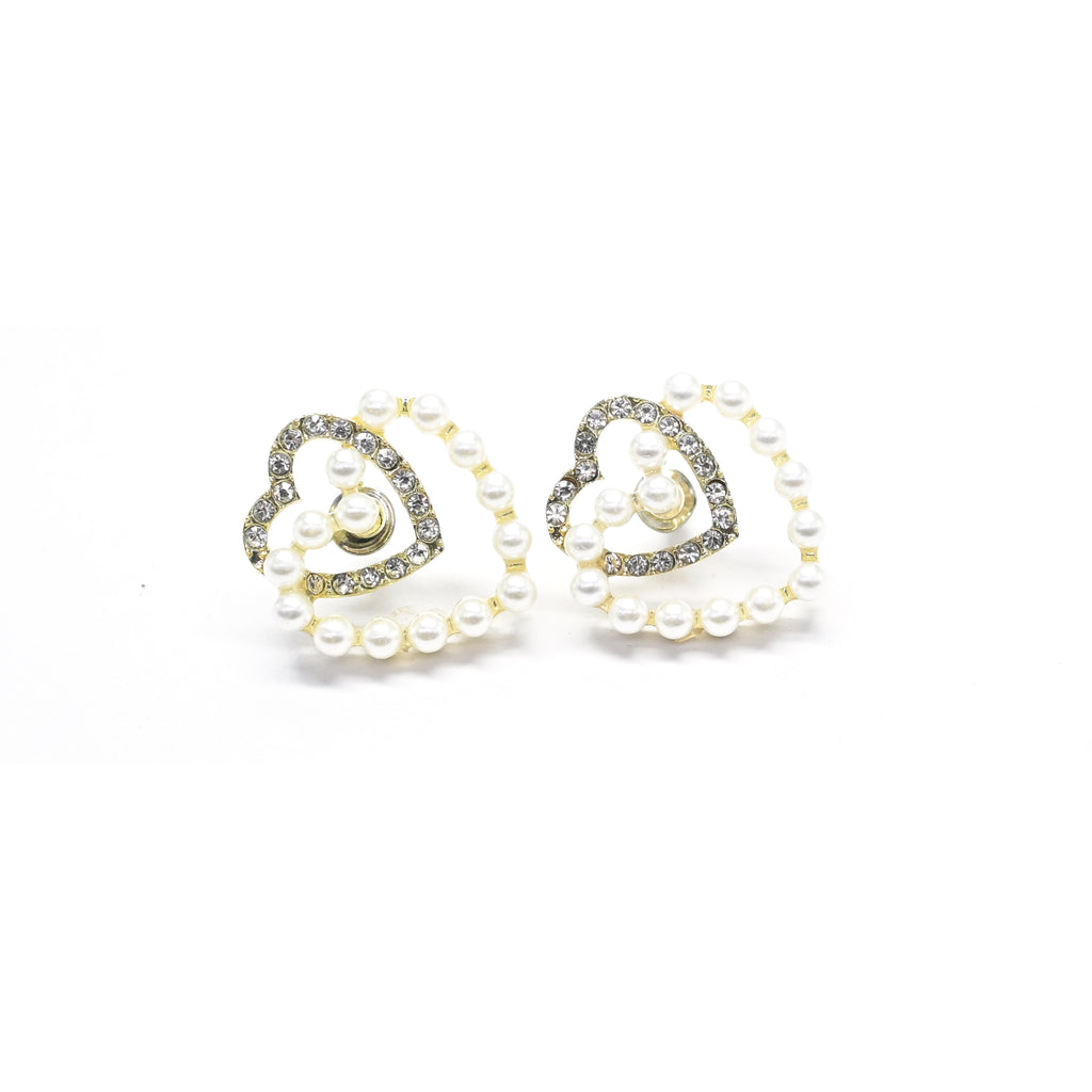 Heart In Heart Stud Earrings
