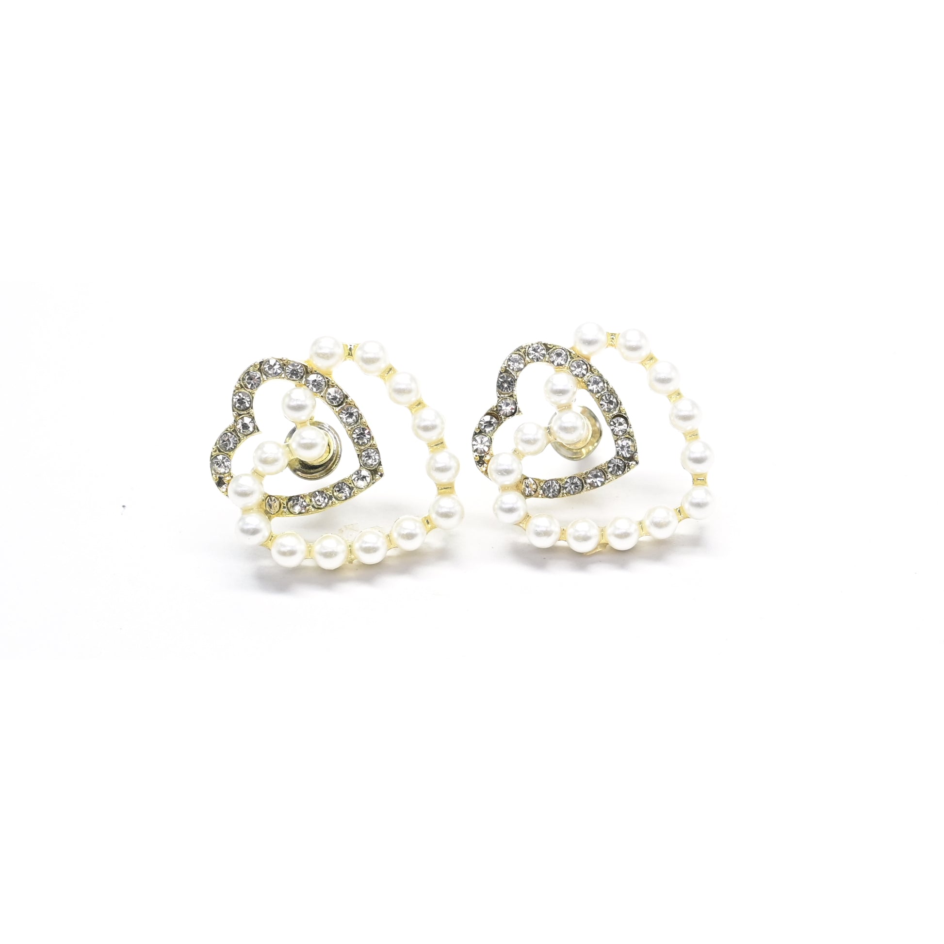 Heart In Heart Stud Earrings