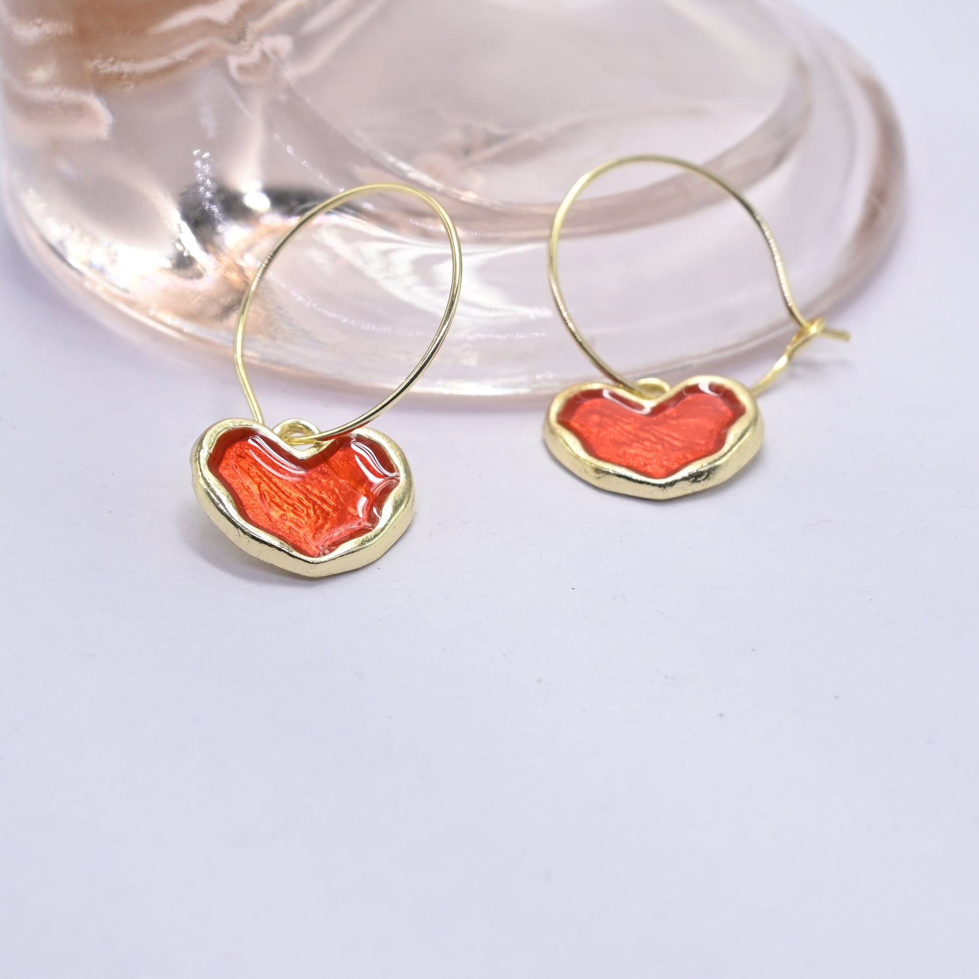 Heart Fall Hoop Earrings