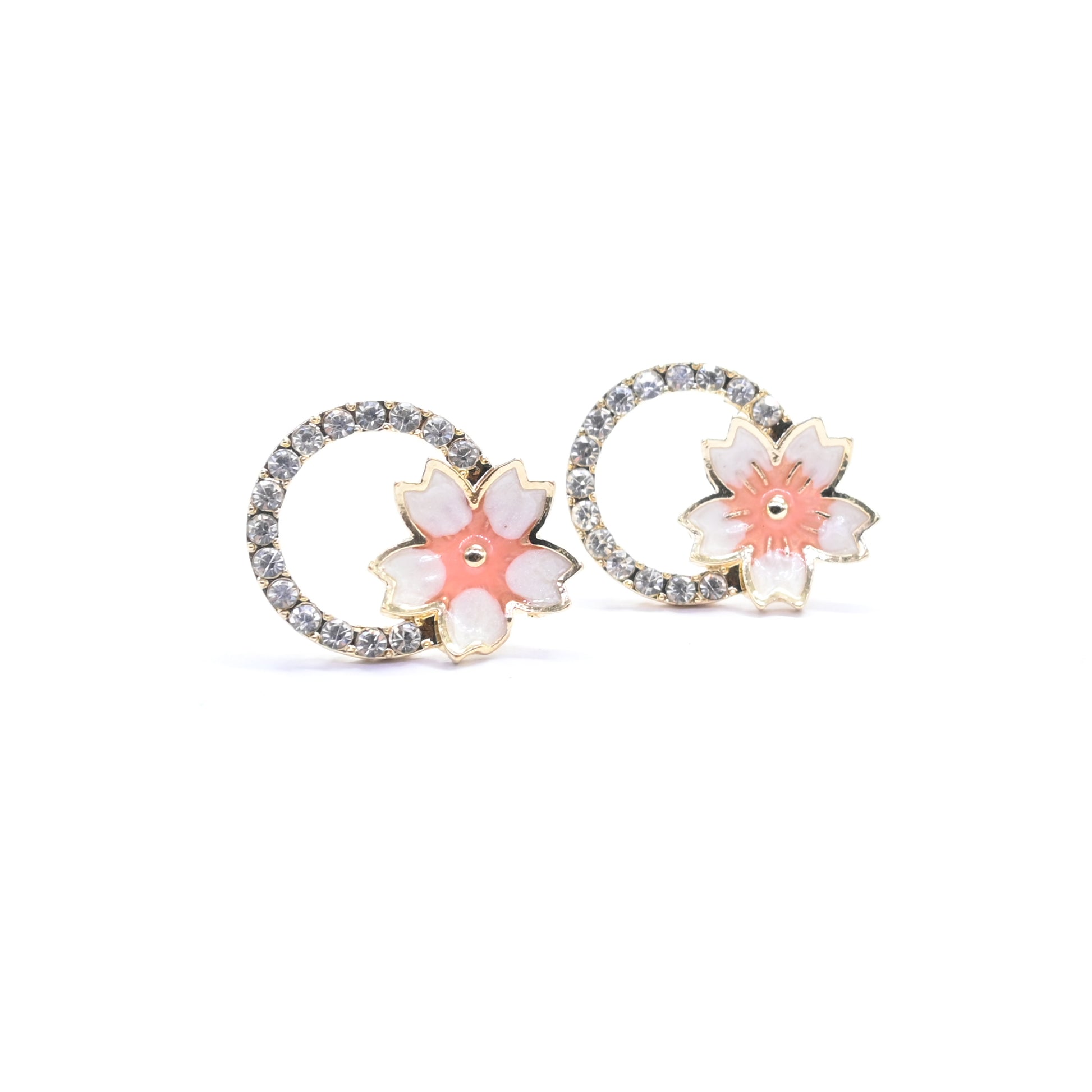 Floral Tiara Stud Earrings